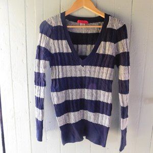 Striped Color Block Navy//Grey Sweater